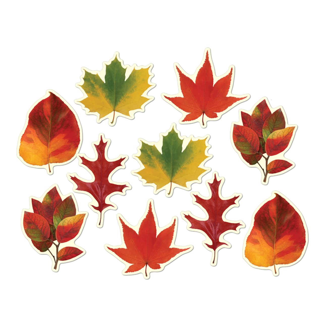 Beistle Autumn Leaf Mini Cutouts, 3 Packs of 10